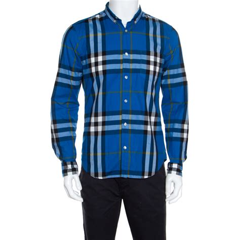 burberry brit men's cotton check button down shirt|burberry long sleeve button up.